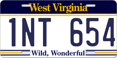 WV license plate 1NT654