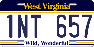 WV license plate 1NT657