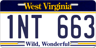 WV license plate 1NT663