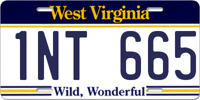 WV license plate 1NT665