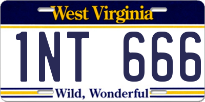 WV license plate 1NT666