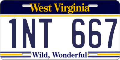 WV license plate 1NT667