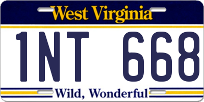 WV license plate 1NT668