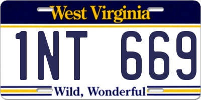 WV license plate 1NT669