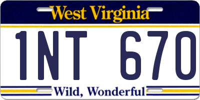 WV license plate 1NT670