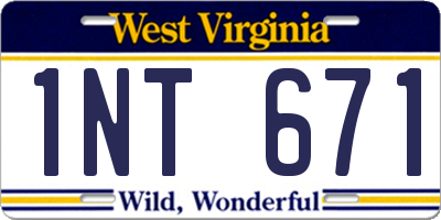 WV license plate 1NT671