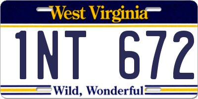 WV license plate 1NT672