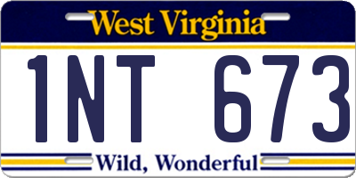 WV license plate 1NT673