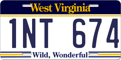 WV license plate 1NT674