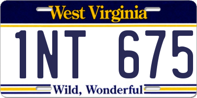 WV license plate 1NT675