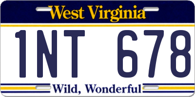 WV license plate 1NT678