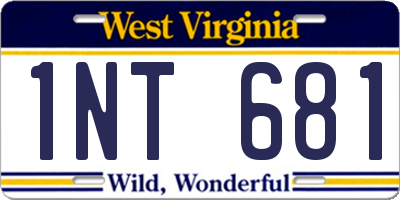 WV license plate 1NT681