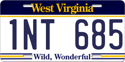 WV license plate 1NT685