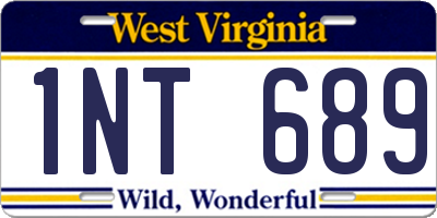 WV license plate 1NT689