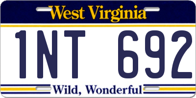 WV license plate 1NT692
