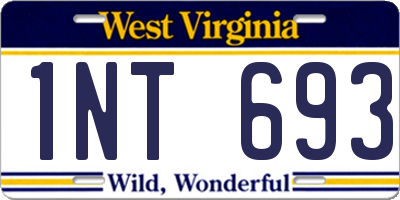 WV license plate 1NT693