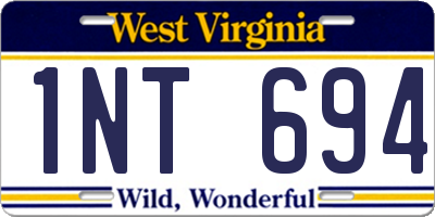 WV license plate 1NT694