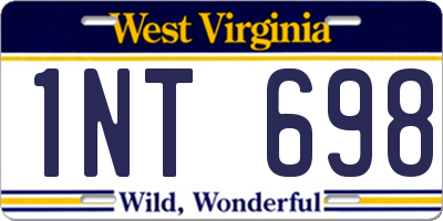 WV license plate 1NT698
