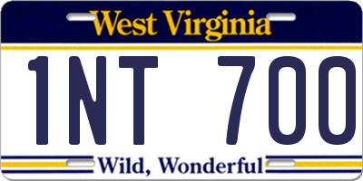 WV license plate 1NT700