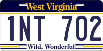 WV license plate 1NT702