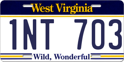 WV license plate 1NT703
