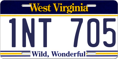 WV license plate 1NT705
