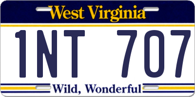 WV license plate 1NT707
