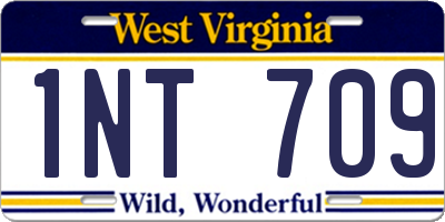 WV license plate 1NT709