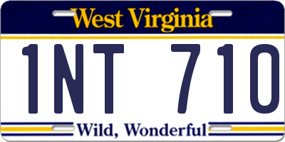 WV license plate 1NT710