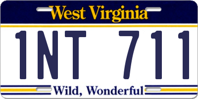 WV license plate 1NT711