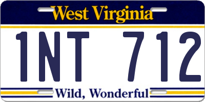 WV license plate 1NT712