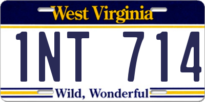WV license plate 1NT714