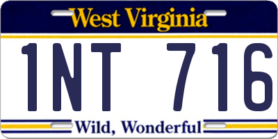 WV license plate 1NT716