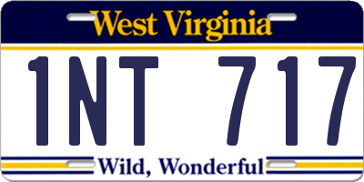 WV license plate 1NT717