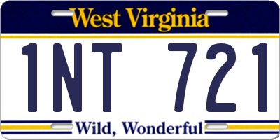 WV license plate 1NT721