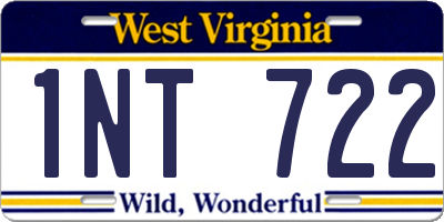 WV license plate 1NT722
