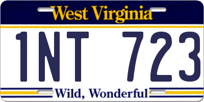 WV license plate 1NT723