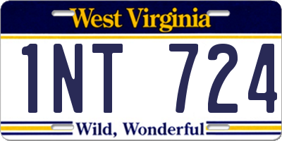 WV license plate 1NT724
