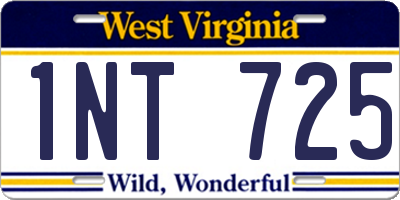 WV license plate 1NT725