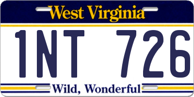 WV license plate 1NT726