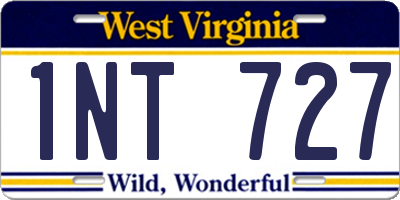 WV license plate 1NT727