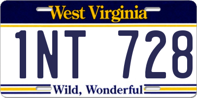 WV license plate 1NT728