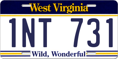 WV license plate 1NT731