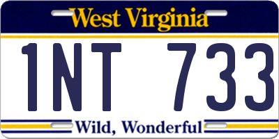 WV license plate 1NT733