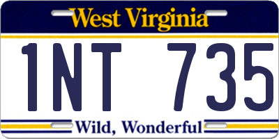 WV license plate 1NT735