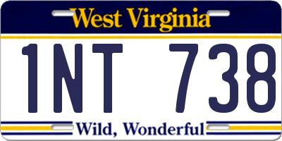 WV license plate 1NT738