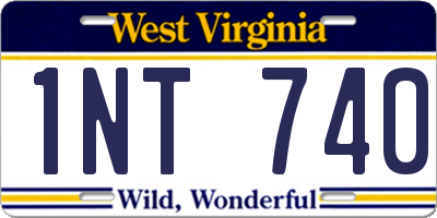 WV license plate 1NT740