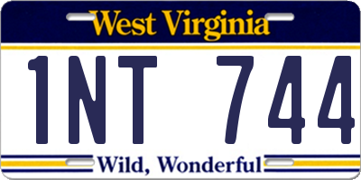 WV license plate 1NT744