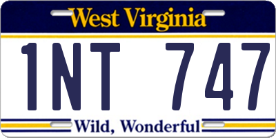 WV license plate 1NT747