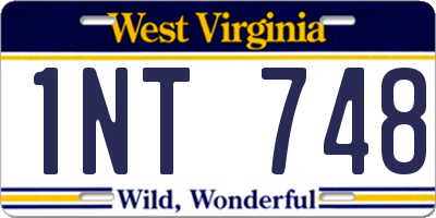 WV license plate 1NT748